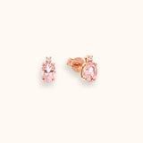 ALFYO Orecchini Cromia Morganite Ovale e Diamante e montatura in Oro Rosa 18kt
