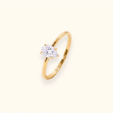 ALFYO Anello Solitario myO Oro Giallo Diamante Taglio Goccia