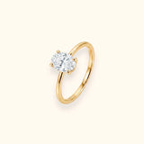 ALFYO Anello Solitario myO Oro Giallo Diamante Ovale