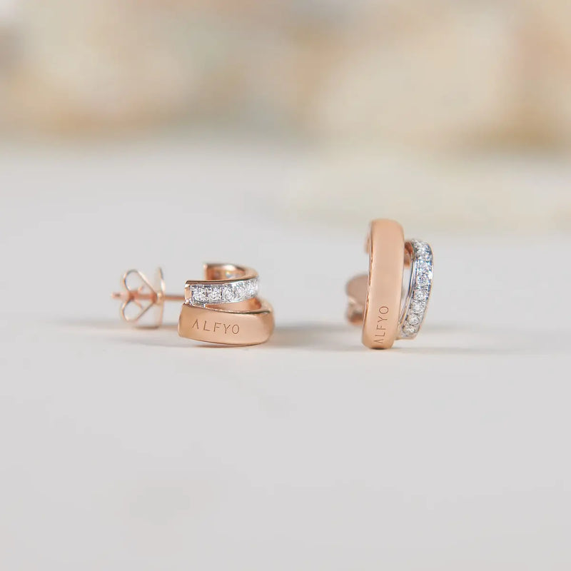 Orecchini Armonia Oro Rosa e Diamanti laterale