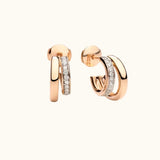 Orecchini a Cerchio Armonia in Oro Rosa e Diamanti