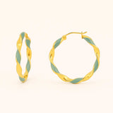ALFYO Orecchini a Cerchio Twist Verde GBETPGGR