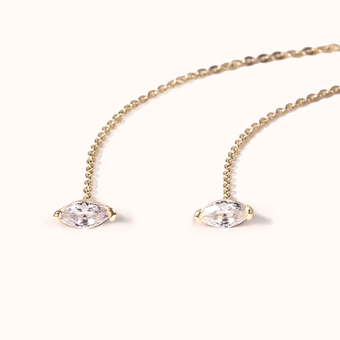 Stilla Orecchini Pendenti Lunghi Oro e Pietra Marquise