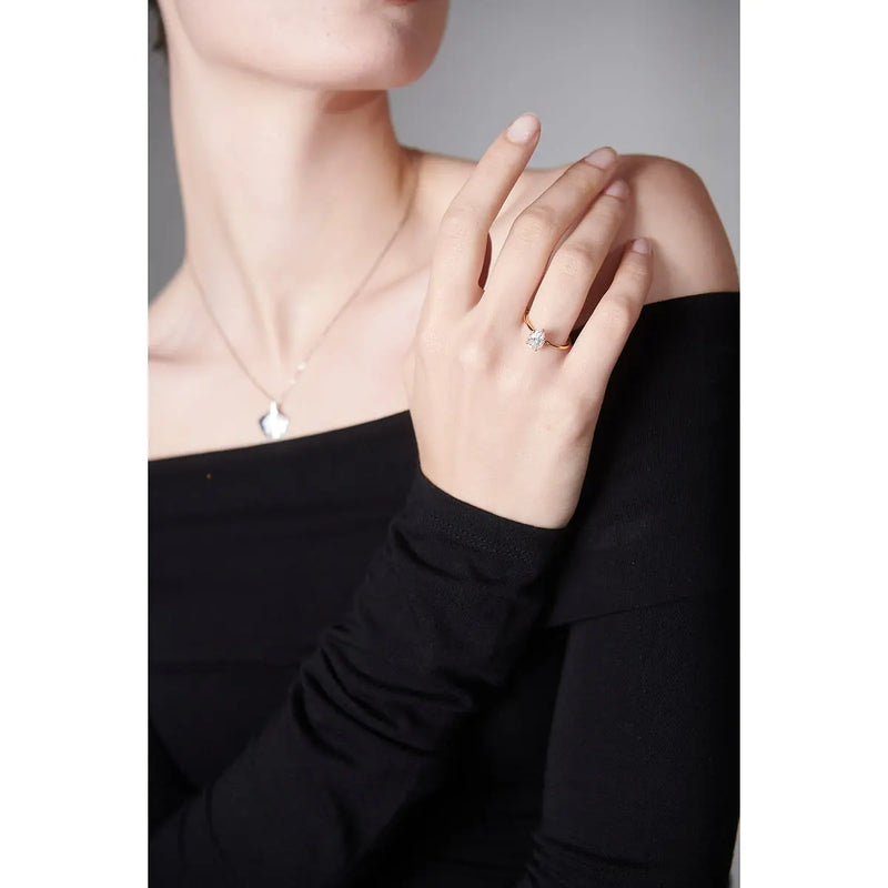 Anello Solitario MyO con Diamante Taglio Goccia