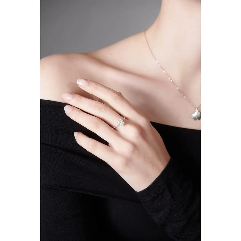 Anello Solitario MyO con Diamante Taglio Ovale