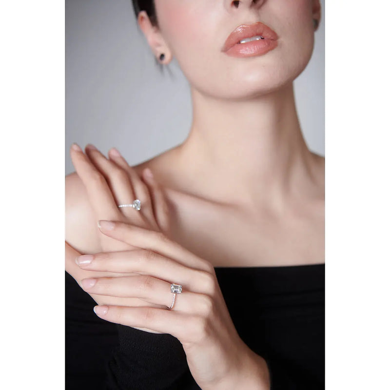 Anello Solitario MyO con Diamante Taglio Smeraldo