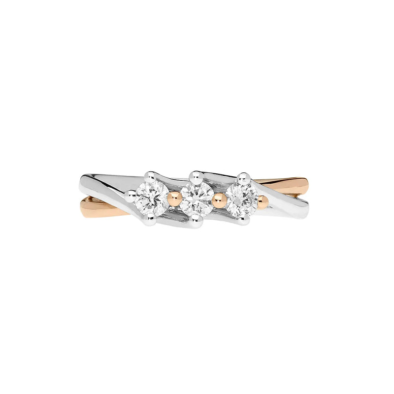 Anello Comete Trilogy Oro Bicolore con Diamanti ANB 2578