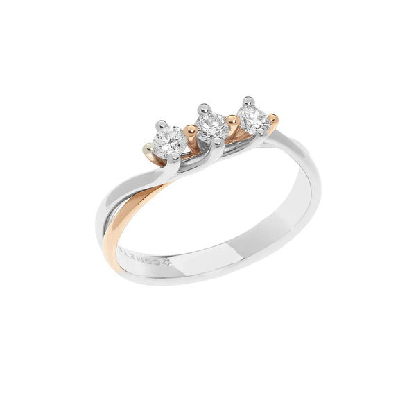 Anello Comete Trilogy Oro Bicolore con Diamanti ANB 2578