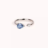 Anello Toi et Moi Duetto Zaffiro blu e Oro Bianco frontale