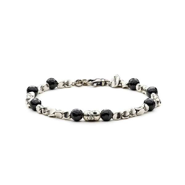 Bracciale Antracite Saloon Colt in argento e pietre dure naturali