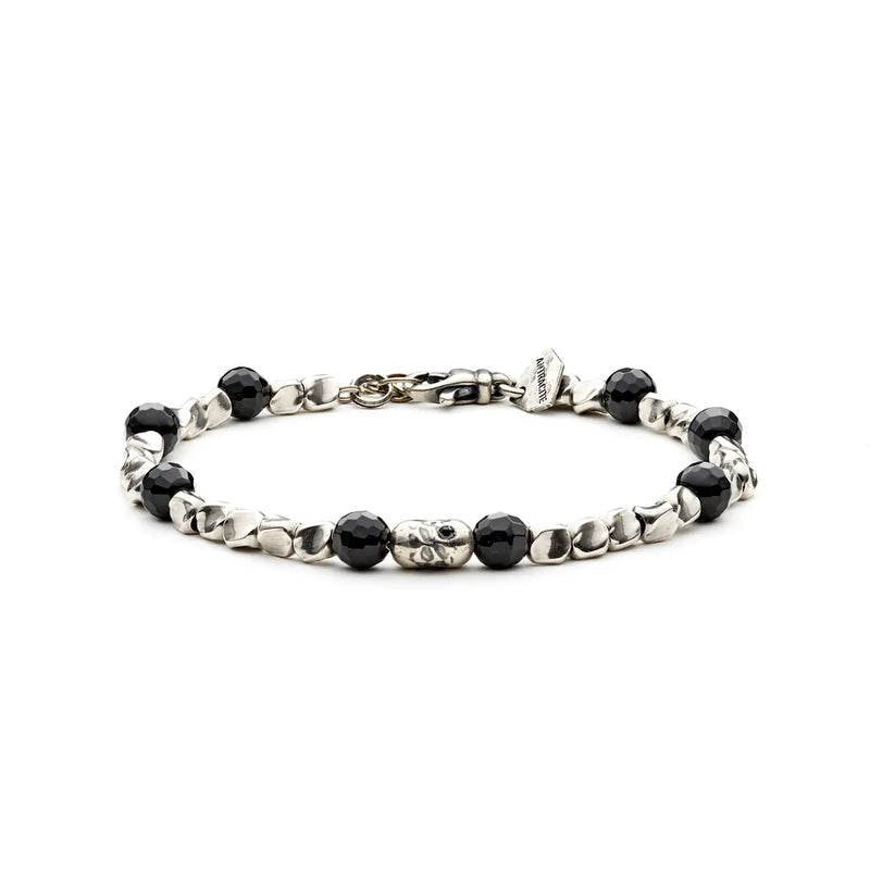 Bracciale Antracite Saloon Colt in argento e pietre dure naturali