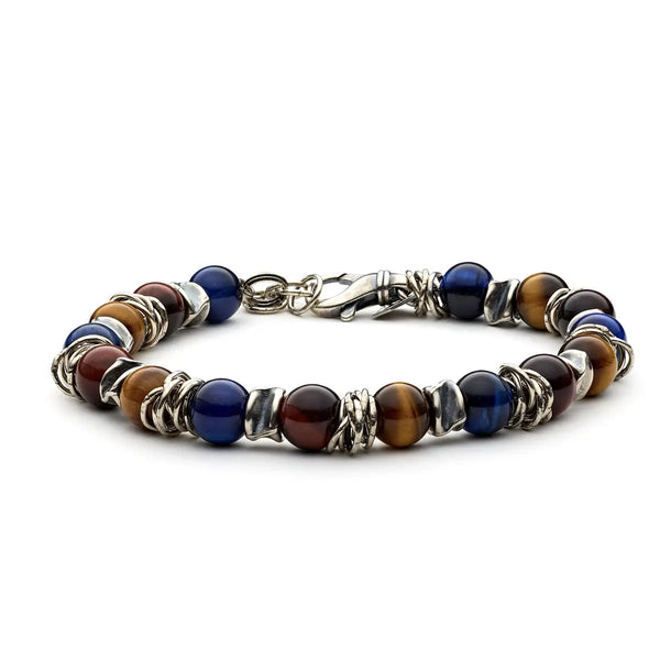 Bracciale Antracite Silver Acqua Ionio in argento e pietre dure naturali