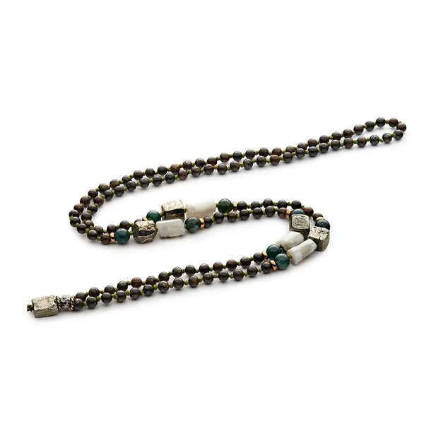 Antracite Mala Tibetano con Pietre Dure TARIFA