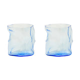 Venini Set 2 Bicchieri On the Rocks in vetro soffiato azzurro con forma organica irregolare 343.40 BL
