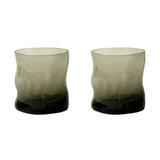 Venini Bicchiere On the Rocks in vetro soffiato color talpa, design organico ondulato, set da 2 343.40 TP