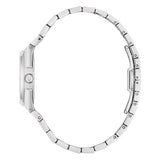 Bulova Classics orologio donna vista laterale profilo cassa acciaio con corona e bracciale a maglie 96M177