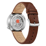 Bulova Frank Lloyd Wright dettaglio fondello trasparente calibro Miyota 8215 edizione limitata cinturino pelle marrone 96B486