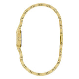 Bulova Goddess of Time Sophia vista laterale profilo cassa sottile e corona con bracciale acciaio IP gold 97P184