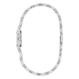Bulova Goddess of Time Sophia vista laterale profilo sottile cassa acciaio con corona e bracciale elegante 96P263
