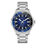 Bulova Marine Star automatico quadrante blu con lunetta bicolore blu-nera, bracciale acciaio, indici luminosi 98B466
