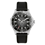 Bulova Marine Star automatico quadrante nero con indici a bastoni luminosi, cinturino caucciù nero e lunetta girevole 98B465