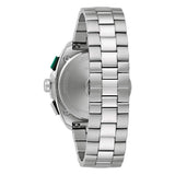 Bulova Racer cronografo vista fondello a vite in acciaio con incisione Water Resistant e bracciale integrato 98B468