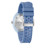 Bulova Snorkel vista fondello a vite con incisione balena, cinturino gomma azzurra traforata e fibbia acciaio 98B461