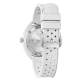 Bulova Snorkel vista fondello a vite con logo inciso e cinturino gomma bianca traforata con fibbia 98B459