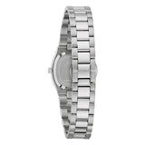 Bulova Super Seville vista fondello inciso Sapphire Water Resistant bracciale acciaio spazzolato e lucido 96L353