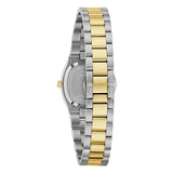 Bulova Super Seville vista fondello inciso Sapphire Water Resistant bracciale bicolore acciaio e oro 98L335