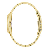 Bulova Surveyor orologio donna vista laterale profilo cassa dorata con corona e chiusura bracciale 97P172