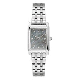 Bulova Sutton Tank orologio donna acciaio quadrante madreperla grigia con 3 diamanti cassa rettangolare 96P252