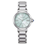 Citizen Citizen L orologio donna Eco-Drive quadrante azzurro chiaro, bracciale acciaio, indici romani e bastoni EM1070-83L