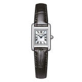 Citizen Citizen L orologio donna cassa rettangolare acciaio quadrante bianco numeri romani cinturino pelle nero EG2790-12A