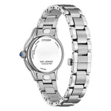 Citizen Citizen L EM1160-58X vista fondello in acciaio con incisioni Eco-Drive, vetro zaffiro e corona cabochon blu