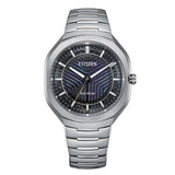 Citizen Orologio da polso Eco-Drive Photon quadrante nero multistrato con riflessi viola, bracciale Super Titanium BJ6560-53W
