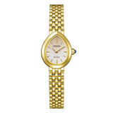Citizen Lady Orologio da Polso donna Eco-Drive cassa ovale IP oro quadrante bianco bracciale acciaio dorato EX1552-59A