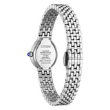 Citizen Lady EX1540-58L vista fondello inciso Eco-Drive vetro zaffiro acciaio inossidabile corona cabochon blu EX1540-58L
