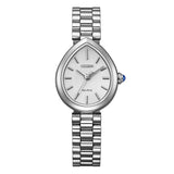 Citizen Lady Eco-Drive cassa a goccia quadrante grigio argentato con indici a bastoni e bracciale acciaio EM1200-55A