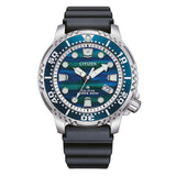 Citizen PROMASTER BLUE DIAL Eco-Drive quadrante blu-verde con cinturino poliuretano nero e lunetta girevole BN0167-09W