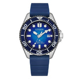 Citizen Promaster Diver Eco-Drive quadrante blu sfumato con cinturino uretano blu e lunetta girevole acciaio BN0267-04L