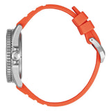 Citizen Promaster Diver vista laterale cassa acciaio con corona a vite e cinturino arancio in uretano BN0268-01E