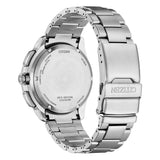 Citizen Promaster WaveTracker vista fondello in acciaio con incisioni vetro zaffiro e chiusura bracciale JV3006-50L