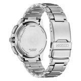 Citizen Promaster WaveTracker vista fondello in acciaio con incisioni e chiusura deployante bracciale JV3001-53E