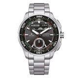 Citizen Promaster WaveTracker Eco-Drive quadrante nero con display digitale maree, bracciale acciaio JV3001-53E