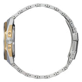 Citizen SERIE 8 vista laterale cassa bicolore acciaio e IP gold con corona e bracciale integrato NB6084-50A