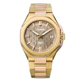 Citizen SERIE 8 orologio automatico quadrante giallo dorato con motivo geometrico, bracciale acciaio bicolore oro NB6085-57W