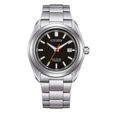 Citizen SuperTitanio26 Orologio da Polso Eco-Drive quadrante nero con indici a bastoni e bracciale in titanio AW1900-50E