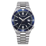 Citizen TSUYOSA 2026 orologio automatico quadrante blu con lunetta blu e bracciale in acciaio NJ0230-59L