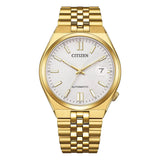 Citizen Tsuyosa Edizione Limitata orologio automatico quadrante bianco guilloché cassa e bracciale acciaio dorato NK0022-50A